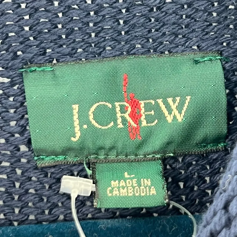 J. Crew Men's Heritage 1988 Cotton Roll-Neck Sweater Navy Size L NWT